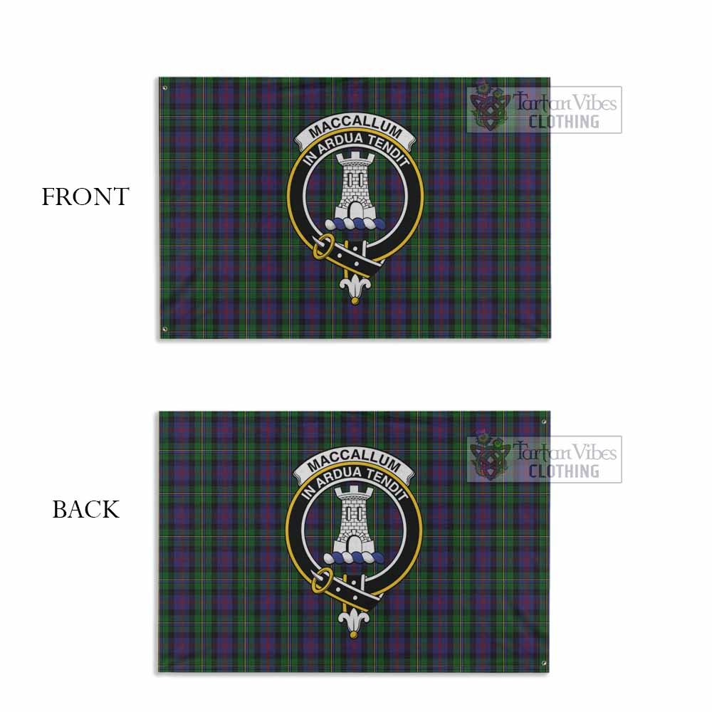 Tartan Vibes Clothing MacCallum (McCallum) Tartan House Flag with Family Crest