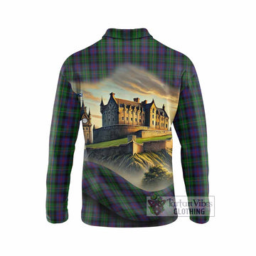 MacCallum (McCallum) Tartan Family Crest Long Sleeve Polo Shirt with Scottish Ancient Castle Style