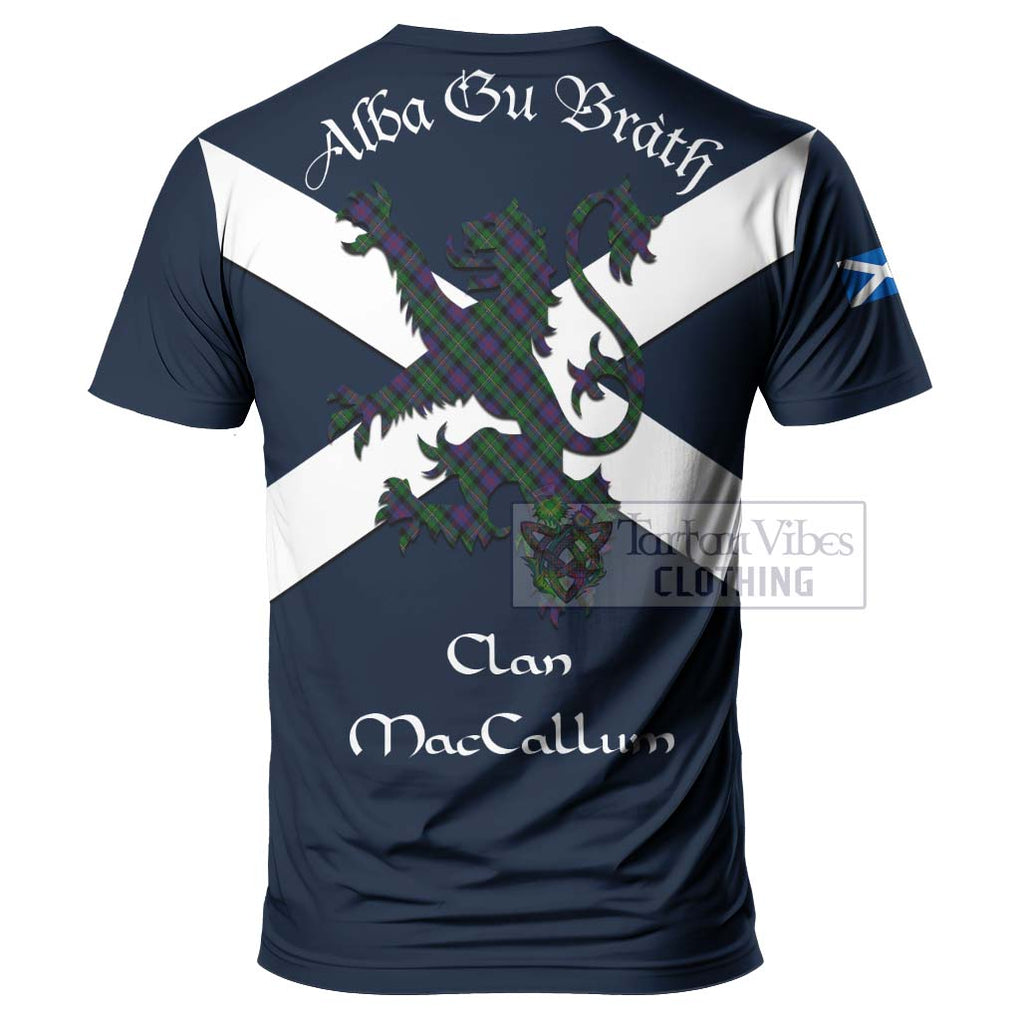 Tartan Vibes Clothing MacCallum (McCallum) Tartan Lion Rampant T-Shirt – Proudly Display Your Heritage with Alba Gu Brath and Clan Name