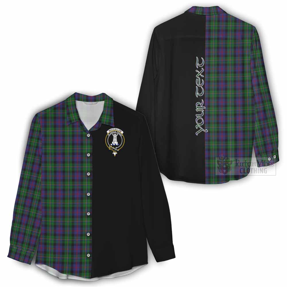 Tartan Vibes Clothing MacCallum (McCallum) Tartan Women's Casual Shirt with Family Crest and Half Of Me Style