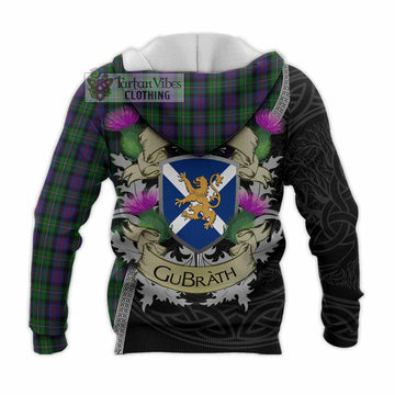 Tartan Vibes Clothing MacCallum (McCallum) Tartan Family Crest Knitted Hoodie Lion Rampant Royal Thistle Shield Celtic Inspired