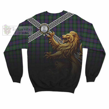 MacCallum (McCallum) Crest Tartan Sweatshirt with Golden Lion Emblem Celtic Style