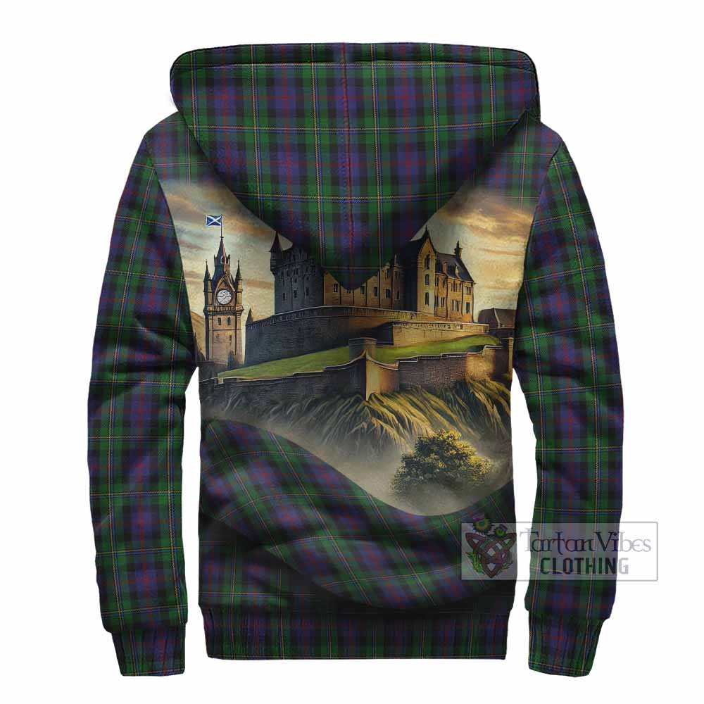 Tartan Vibes Clothing MacCallum (McCallum) Tartan Family Crest Sherpa Hoodie with Scottish Ancient Castle Style