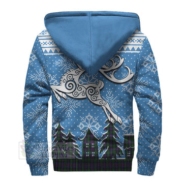 Tartan Vibes Clothing MacCallum (McCallum) Clan Christmas Sherpa Hoodie Celtic Reindeer Style