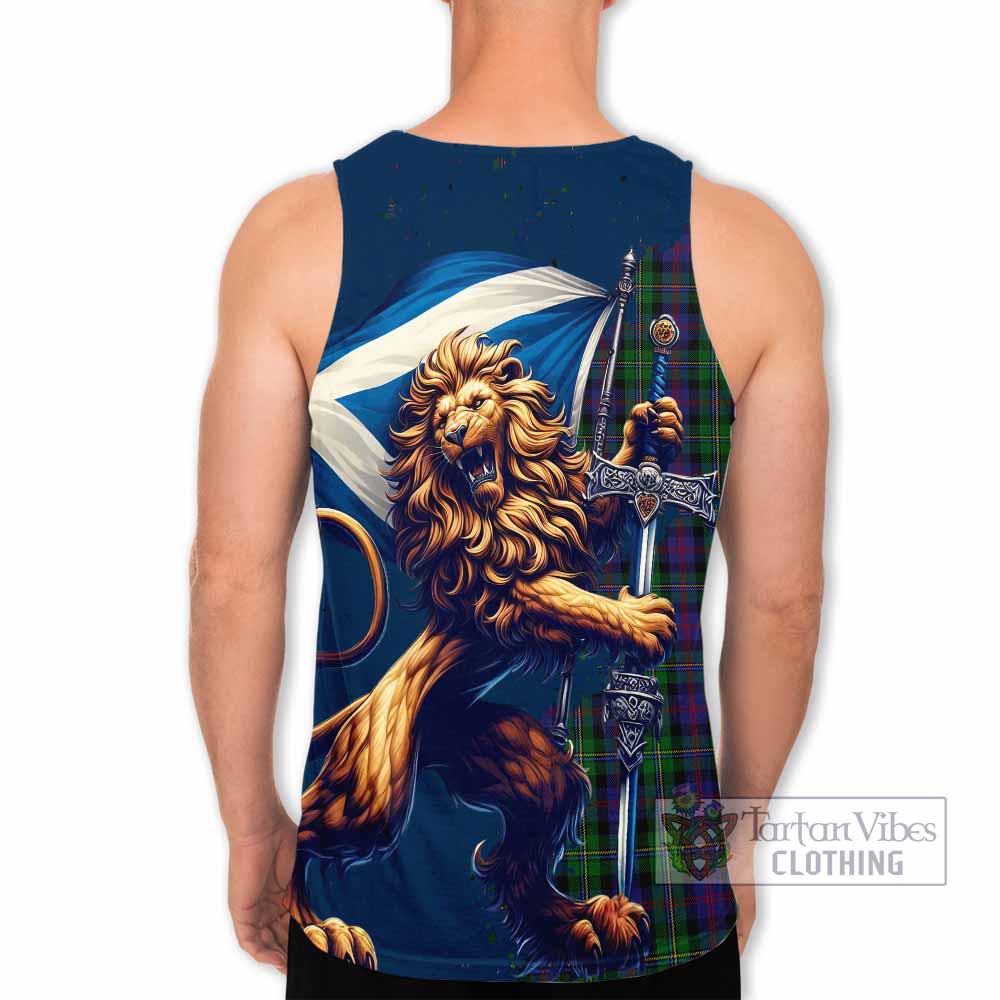 Tartan Vibes Clothing MacCallum (McCallum) Tartan Family Crest Men's Tank Top with Scottish Majestic Lion