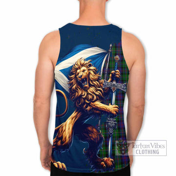 Tartan Vibes Clothing MacCallum (McCallum) Tartan Family Crest Men's Tank Top with Scottish Majestic Lion