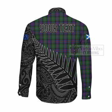 Tartan Vibes Clothing MacCallum (McCallum) Crest Tartan Long Sleeve Button Shirt with New Zealand Silver Fern Half Style