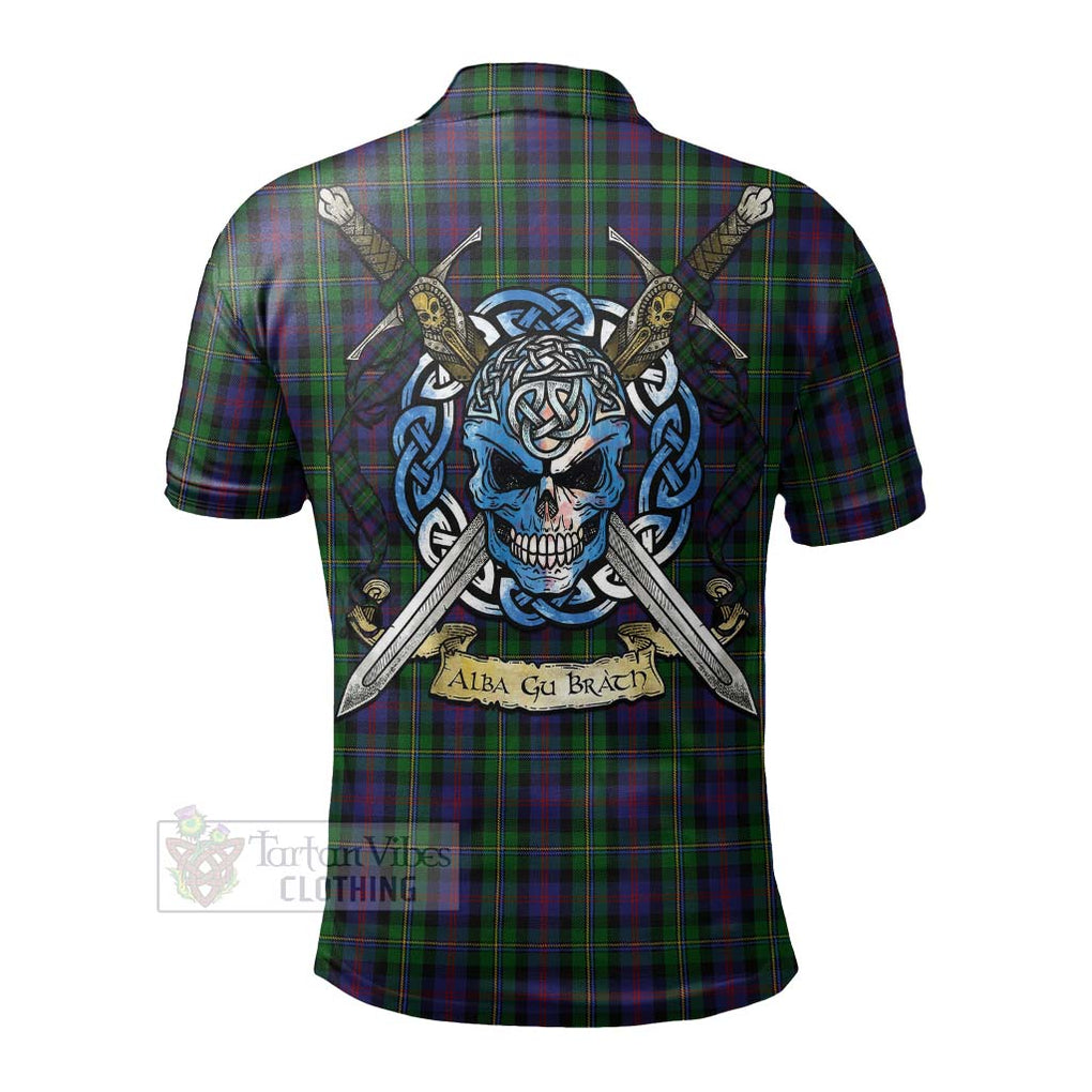 Tartan Vibes Clothing MacCallum (McCallum) Tartan Polo Shirt with Family Crest Celtic Skull Style