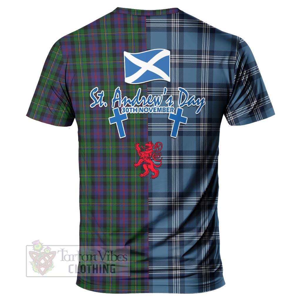 Tartan Vibes Clothing MacCallum (McCallum) Tartan T-Shirt Happy St. Andrew's Day Half Tartan Style