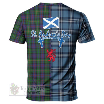 Tartan Vibes Clothing MacCallum (McCallum) Tartan T-Shirt Happy St. Andrew's Day Half Tartan Style