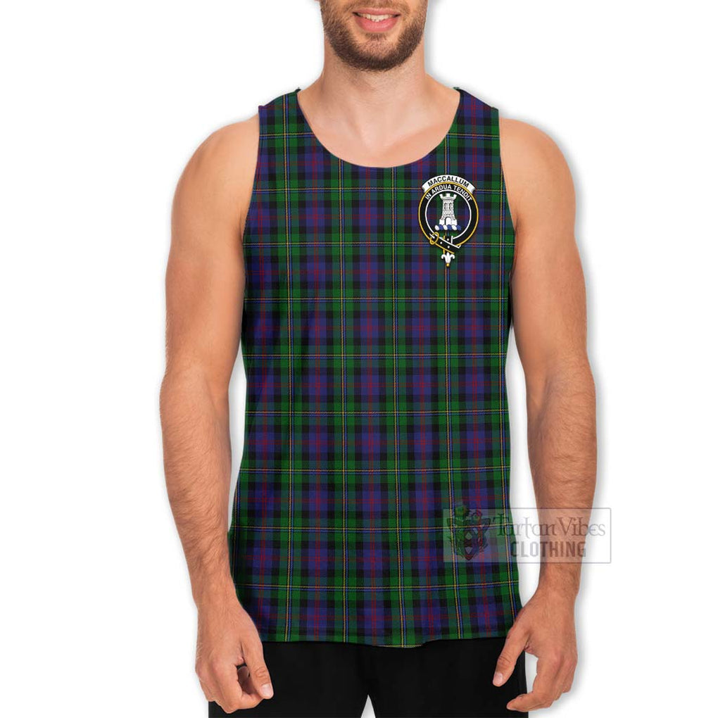 Tartan Vibes Clothing MacCallum (McCallum) Tartan Men's Tank Top with Family Crest and Bearded Skull Holding Bottles of Whiskey