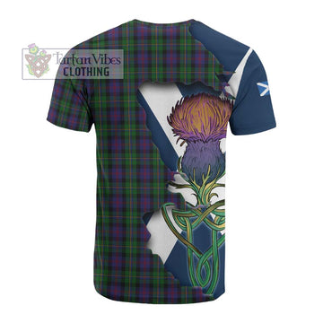 MacCallum (McCallum) Tartan Family Crest Cotton T-shirt Scottish Thistle Celtic Inspired