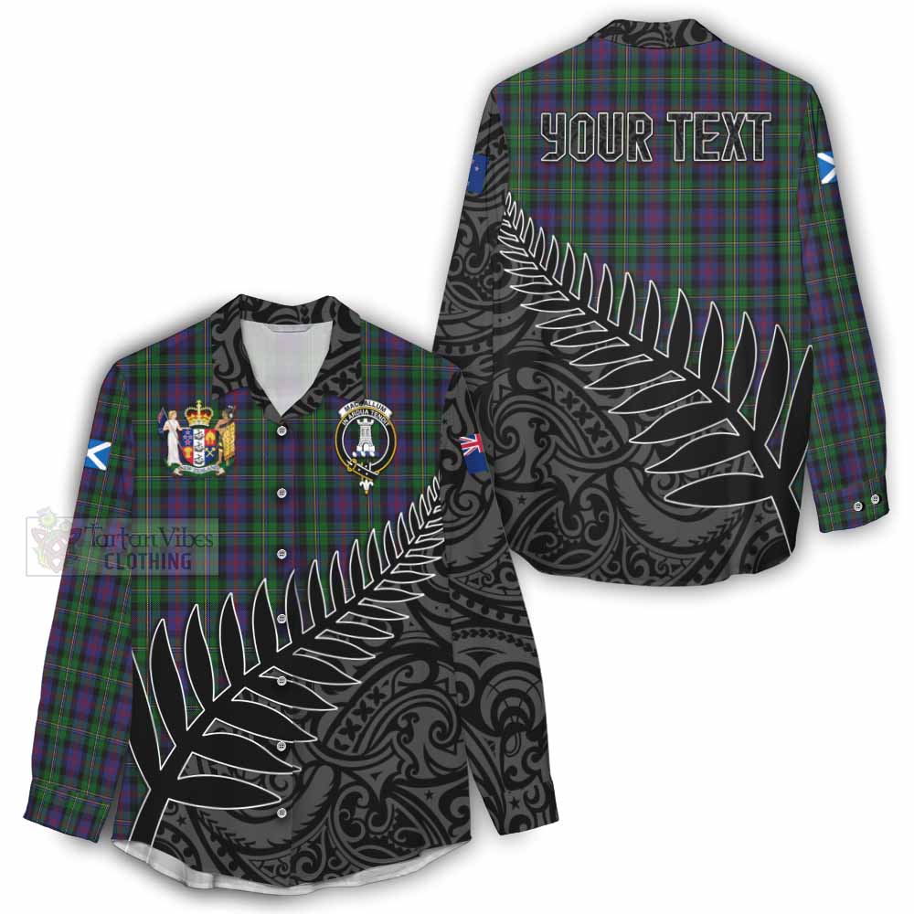 Tartan Vibes Clothing MacCallum (McCallum) Crest Tartan Women's Casual Shirt with New Zealand Silver Fern Half Style