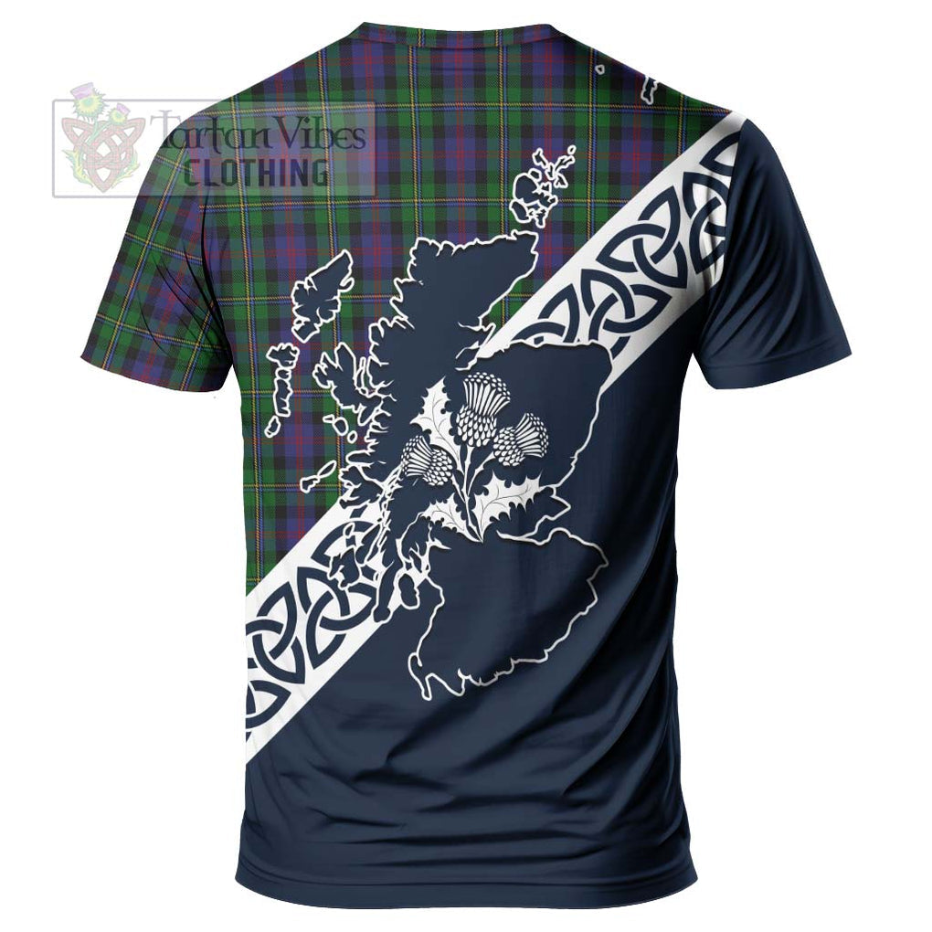 MacCallum (McCallum) Tartan T-Shirt Featuring Thistle and Scotland Map - Tartanvibesclothing Store