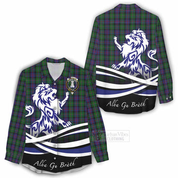 Tartan Vibes Clothing MacCallum (McCallum) Tartan Women's Casual Shirt with Alba Gu Brath Regal Lion Emblem