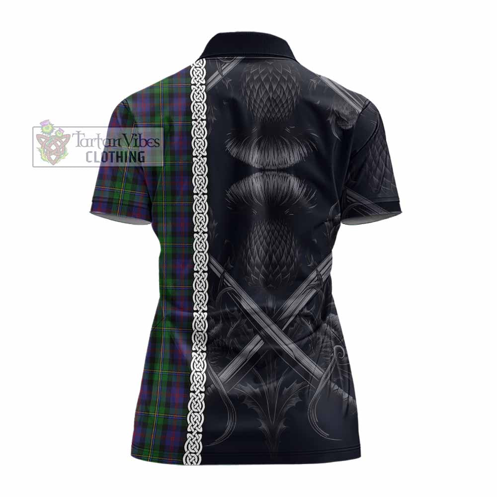 Tartan Vibes Clothing MacCallum (McCallum) Tartan Women's Polo Shirt with Family Crest Cross Sword Thistle Celtic Vibes