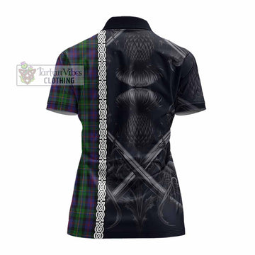 Tartan Vibes Clothing MacCallum (McCallum) Tartan Women's Polo Shirt with Family Crest Cross Sword Thistle Celtic Vibes