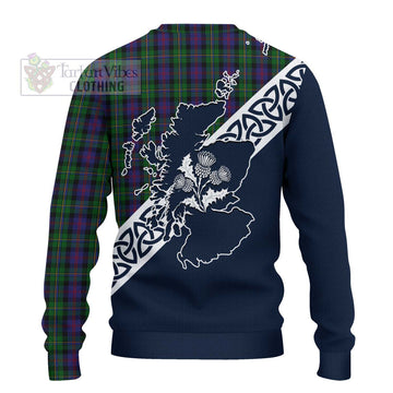 Tartan Vibes Clothing MacCallum (McCallum) Tartan Knitted Sweater Featuring Thistle and Scotland Map
