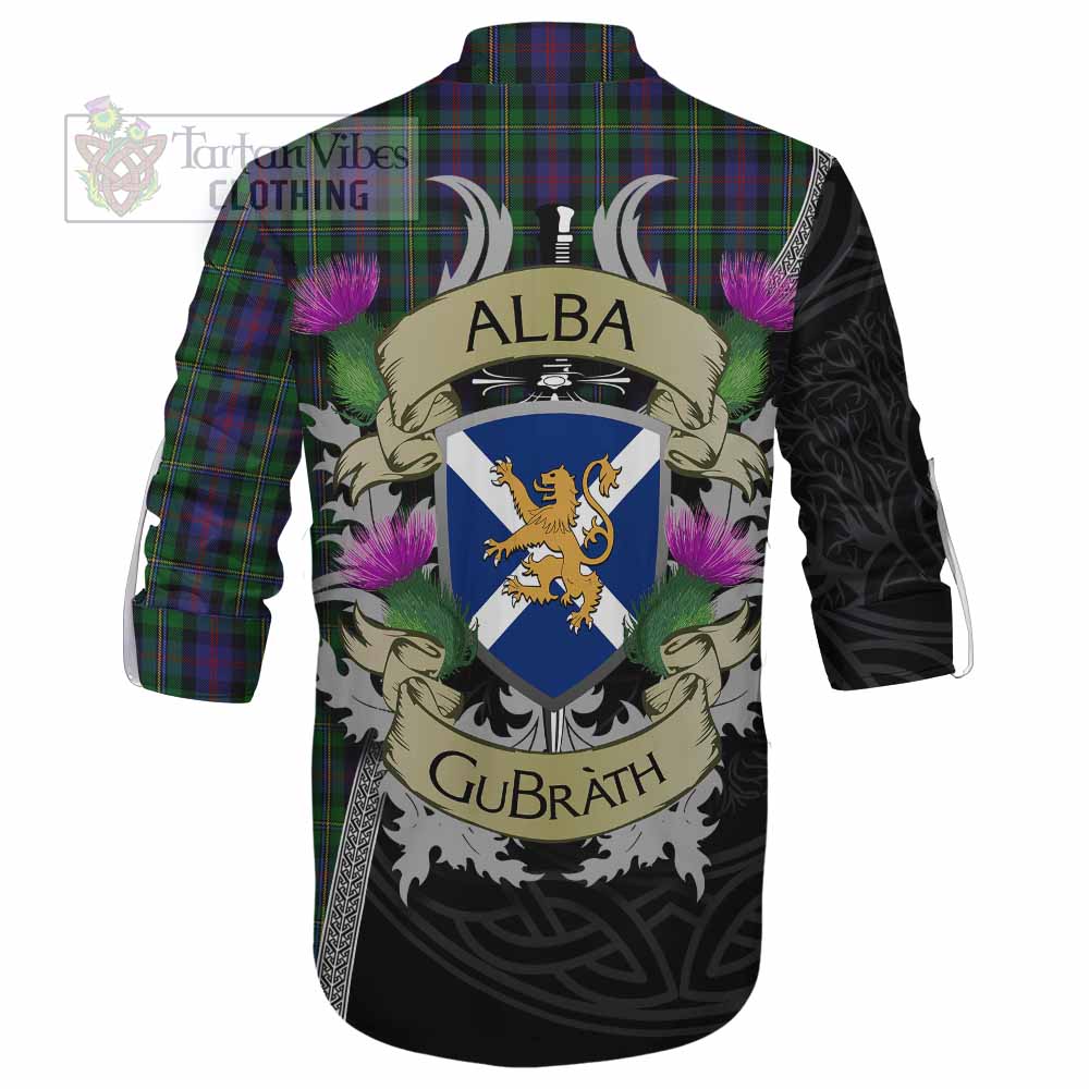 Tartan Vibes Clothing MacCallum (McCallum) Tartan Family Crest Ghillie Kilt Shirt Lion Rampant Royal Thistle Shield Celtic Inspired