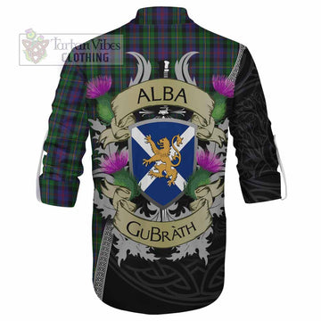 Tartan Vibes Clothing MacCallum (McCallum) Tartan Family Crest Ghillie Kilt Shirt Lion Rampant Royal Thistle Shield Celtic Inspired