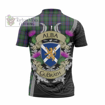 MacCallum (McCallum) Tartan Family Crest Zipper Polo Shirt Lion Rampant Royal Thistle Shield Celtic Inspired