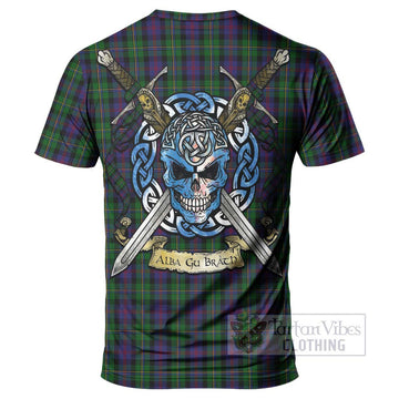 Tartan Vibes Clothing MacCallum (McCallum) Tartan T-Shirt with Family Crest Celtic Skull Style