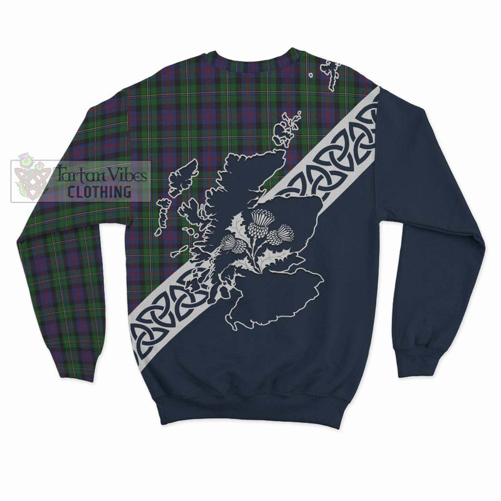 Tartan Vibes Clothing MacCallum (McCallum) Tartan Sweatshirt Featuring Thistle and Scotland Map