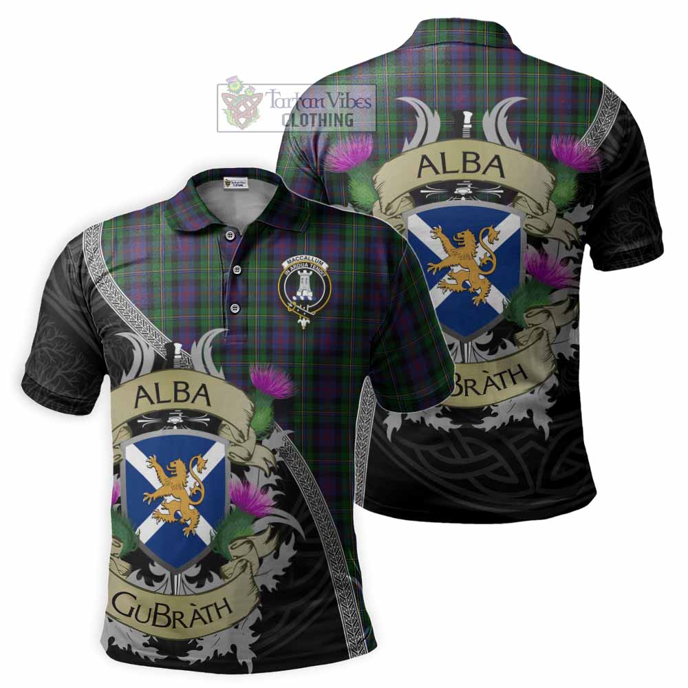 Tartan Vibes Clothing MacCallum (McCallum) Tartan Family Crest Polo Shirt Lion Rampant Royal Thistle Shield Celtic Inspired