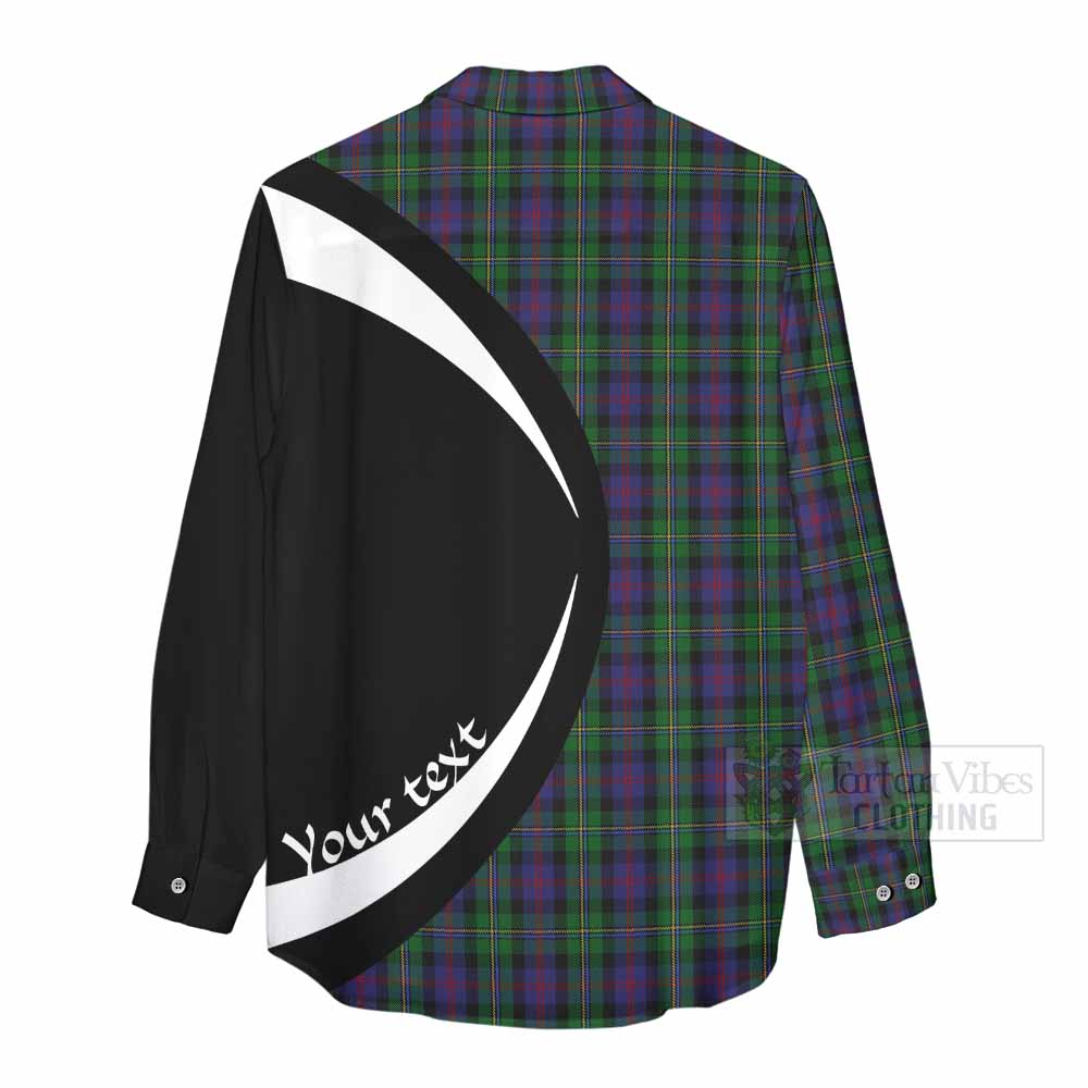 Tartan Vibes Clothing MacCallum (McCallum) Tartan Women's Casual Shirt with Family Crest Circle Style