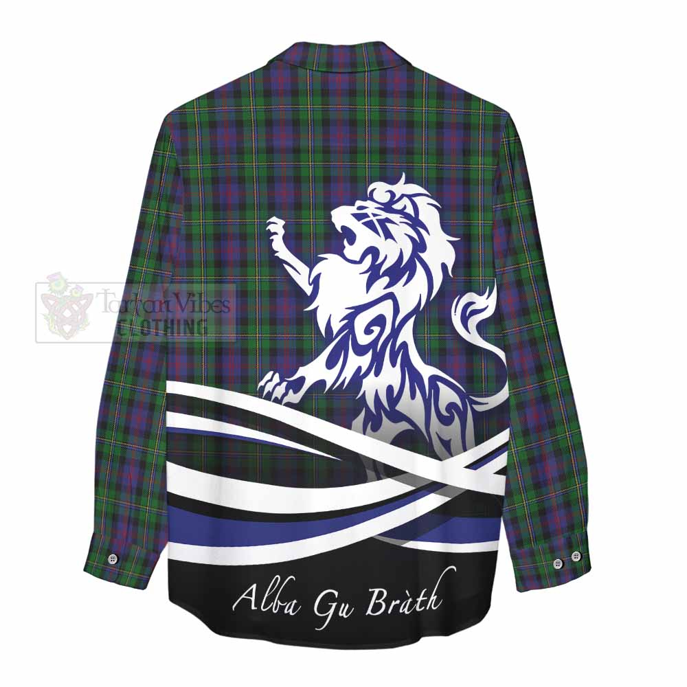 Tartan Vibes Clothing MacCallum (McCallum) Tartan Women's Casual Shirt with Alba Gu Brath Regal Lion Emblem
