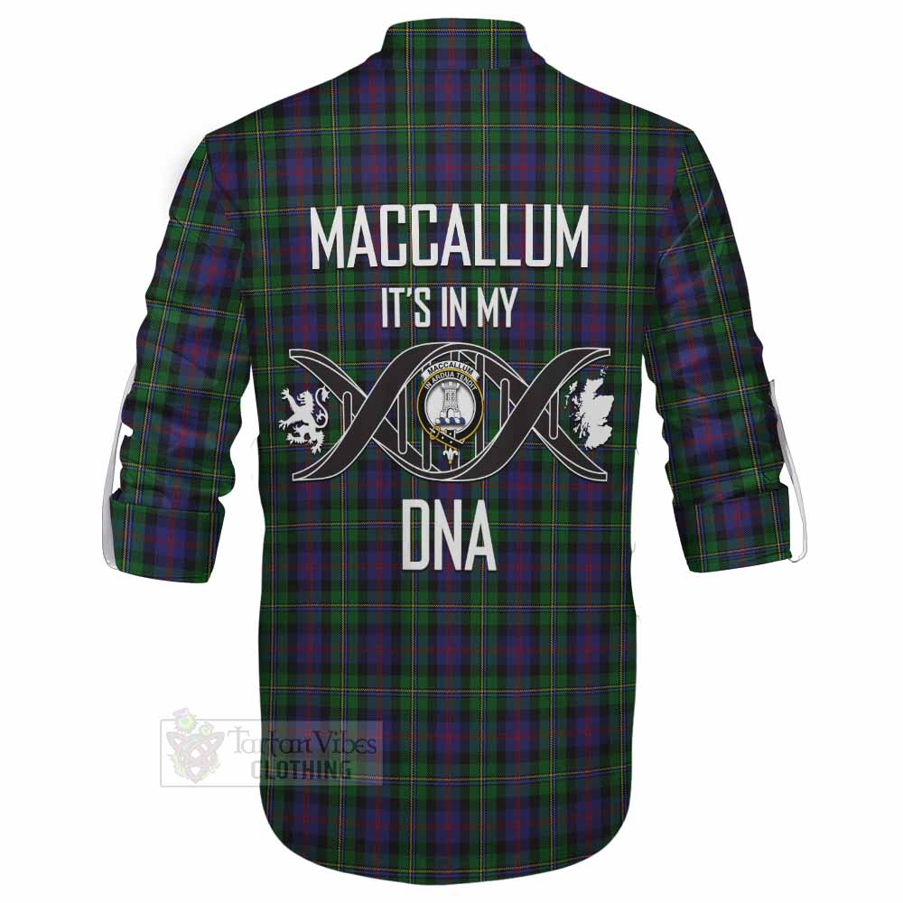 Tartan Vibes Clothing MacCallum (McCallum) Tartan Ghillie Kilt Shirt with Family Crest DNA In Me Style