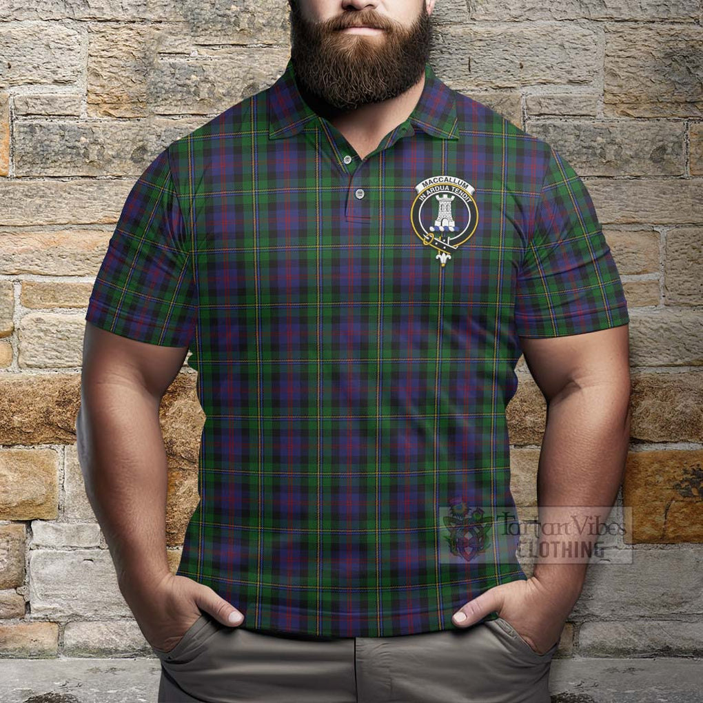 Tartan Vibes Clothing MacCallum (McCallum) Tartan Polo Shirt with Family Crest Celtic Skull Style