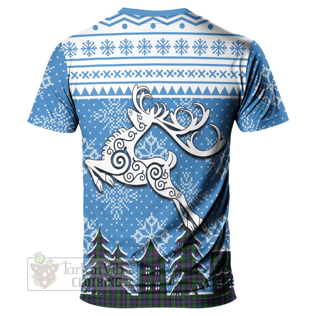 Tartan Vibes Clothing MacCallum (McCallum) Clan Christmas T-Shirt Celtic Reindeer Style
