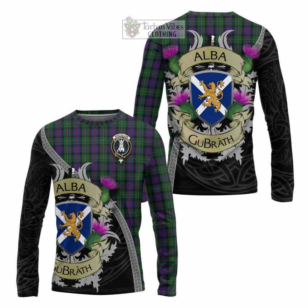 Tartan Vibes Clothing MacCallum (McCallum) Tartan Family Crest Long Sleeve T-Shirt Lion Rampant Royal Thistle Shield Celtic Inspired