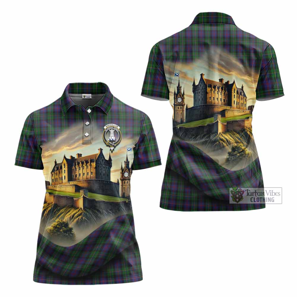 Tartan Vibes Clothing MacCallum (McCallum) Tartan Family Crest Women's Polo Shirt with Scottish Ancient Castle Stype