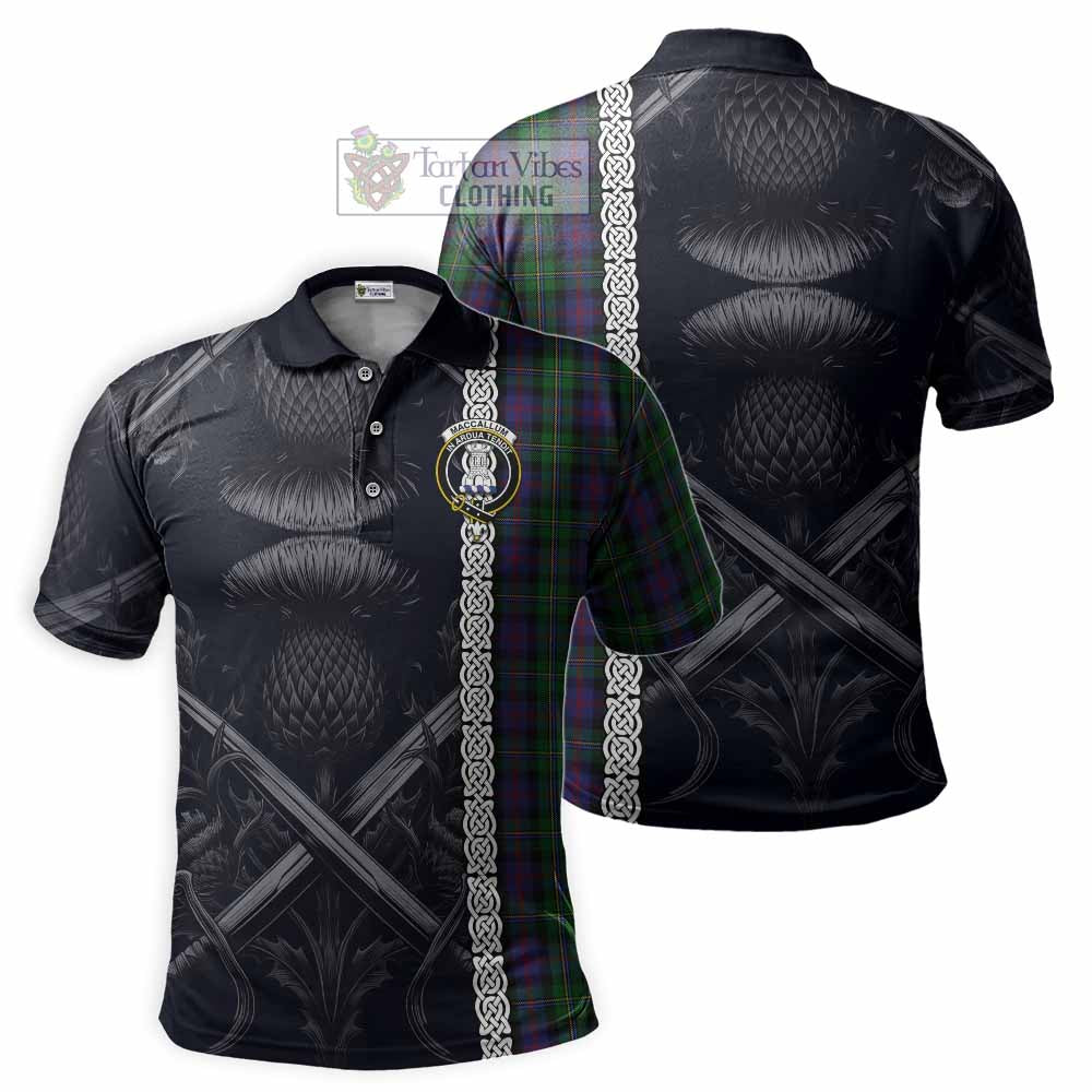 Tartan Vibes Clothing MacCallum (McCallum) Tartan Polo Shirt with Family Crest Cross Sword Thistle Celtic Vibes