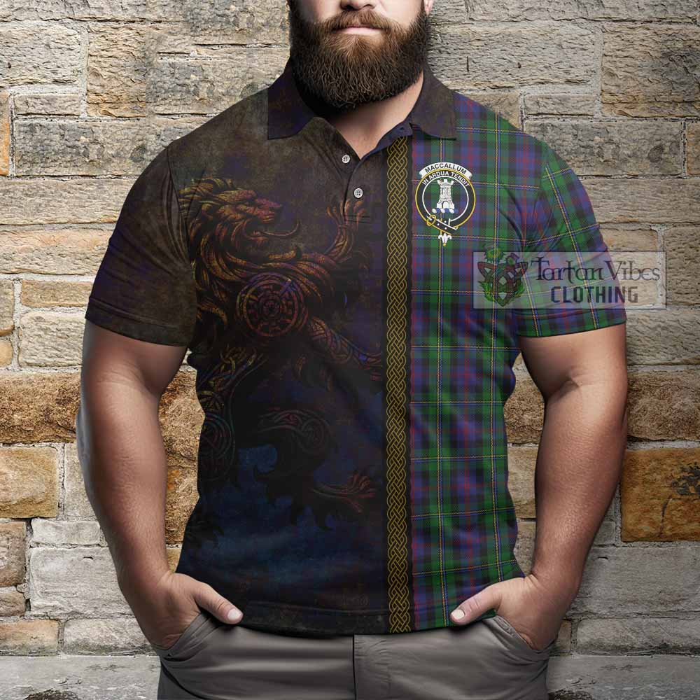 Tartan Vibes Clothing MacCallum (McCallum) Tartan Family Crest Polo Shirt Alba Gu Brath Be Brave Lion Ancient Style