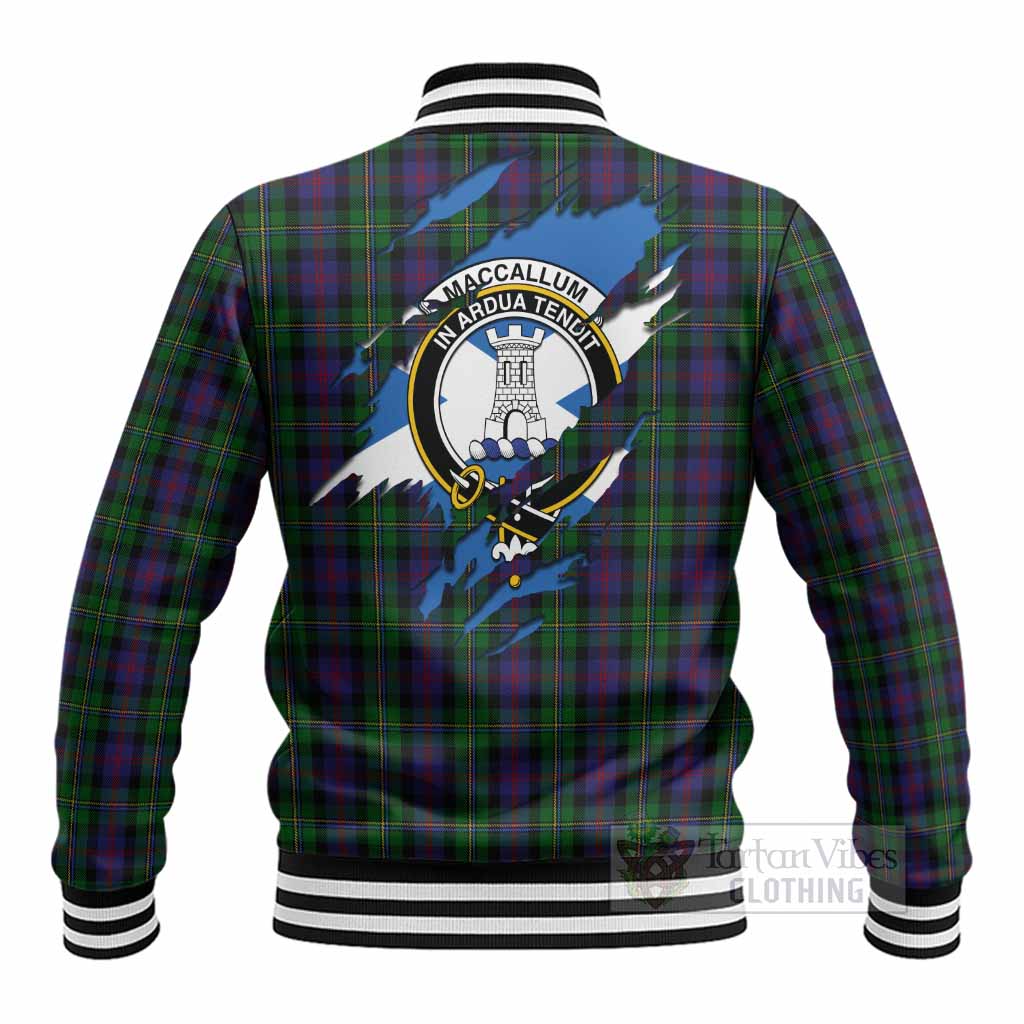 MacCallum (McCallum) Clan Crest In Me Tartan Baseball Jacket Scotland Flag Style