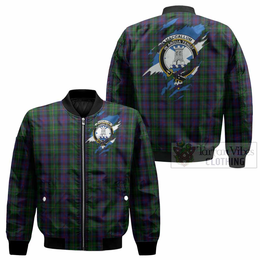 MacCallum (McCallum) Clan Crest In Me Tartan Bomber Jacket Scotland Flag Style