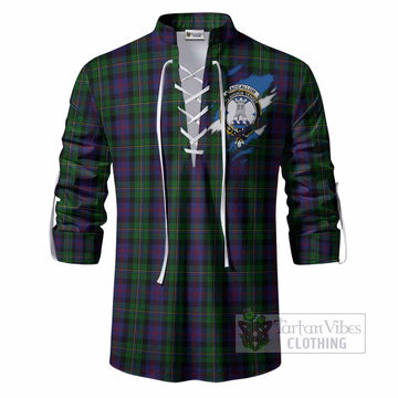 MacCallum (McCallum) Clan Crest In Me Tartan Ghillie Shirt Scotland Flag Style