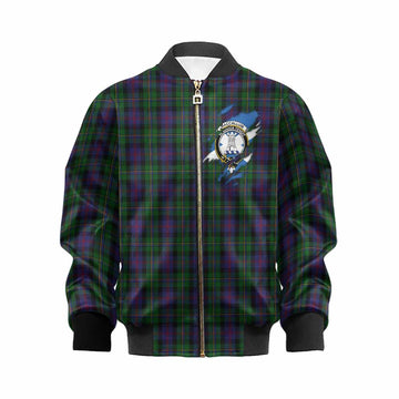 MacCallum (McCallum) Clan Crest In Me Tartan Kid Bomber Jacket Scotland Flag Style