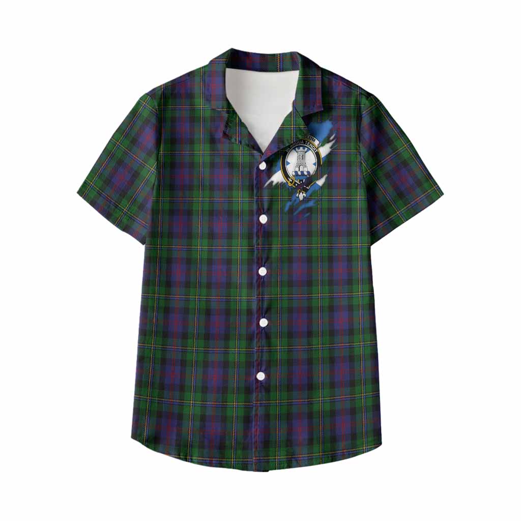 MacCallum (McCallum) Clan Crest In Me Tartan Kid Hawaiian Shirt Scotland Flag Style