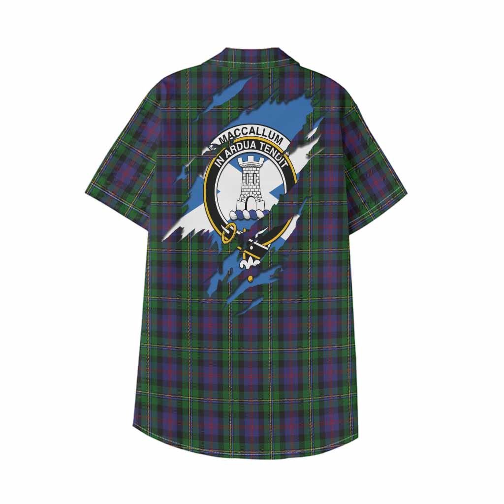 MacCallum (McCallum) Clan Crest In Me Tartan Kid Hawaiian Shirt Scotland Flag Style