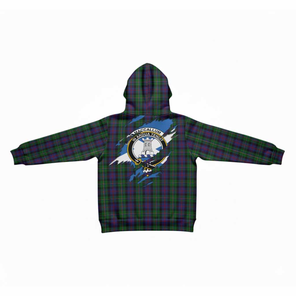 MacCallum (McCallum) Clan Crest In Me Tartan Kid Hoodie Scotland Flag Style