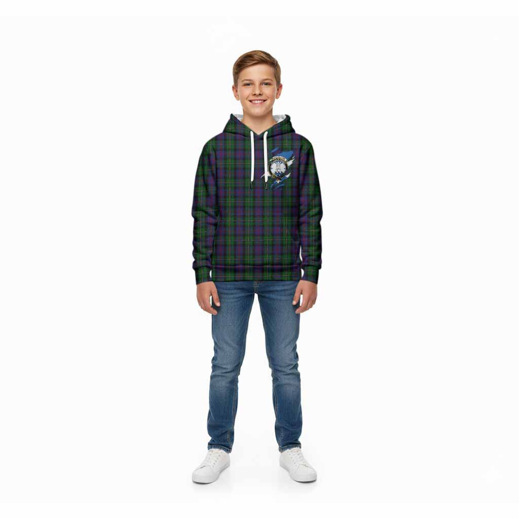 MacCallum (McCallum) Clan Crest In Me Tartan Kid Hoodie Scotland Flag Style