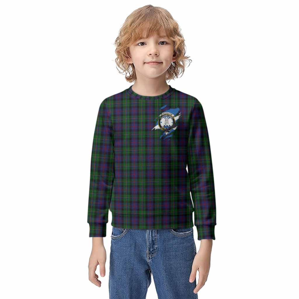 MacCallum (McCallum) Clan Crest In Me Tartan Kid Knitted Sweatshirt Scotland Flag Style