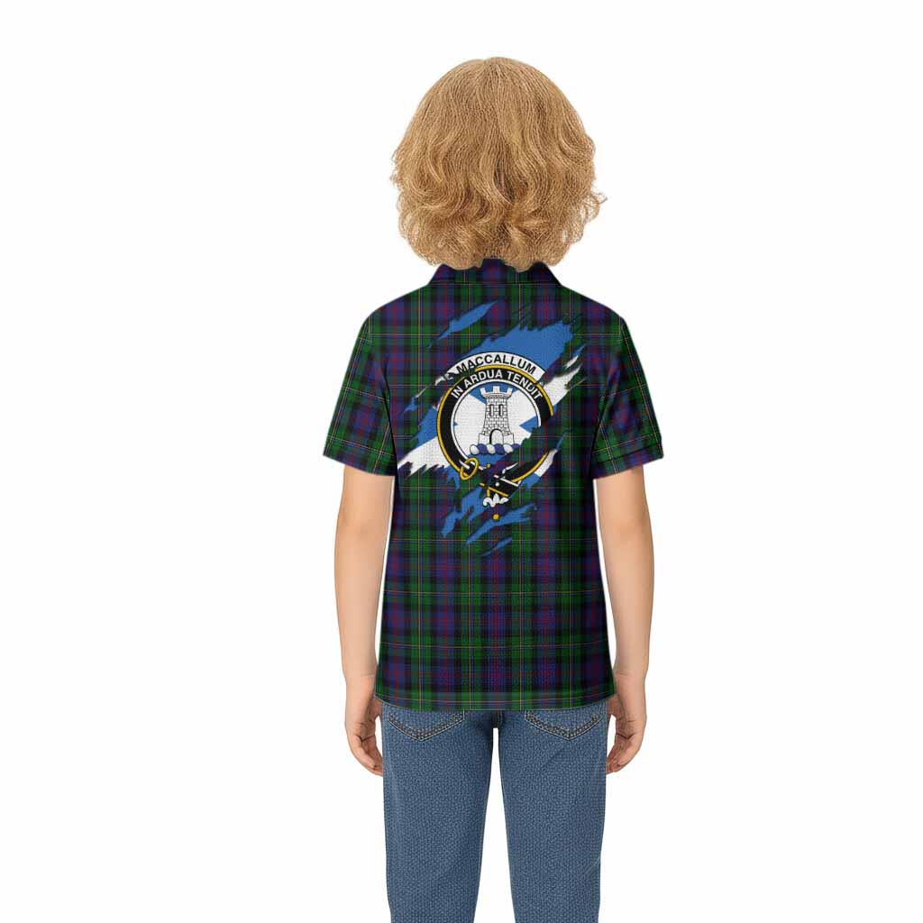 MacCallum (McCallum) Clan Crest In Me Tartan Kid Polo Shirt Scotland Flag Style
