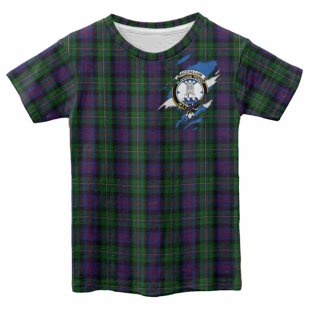 MacCallum (McCallum) Clan Crest In Me Tartan Kid T-shirt Scotland Flag Style