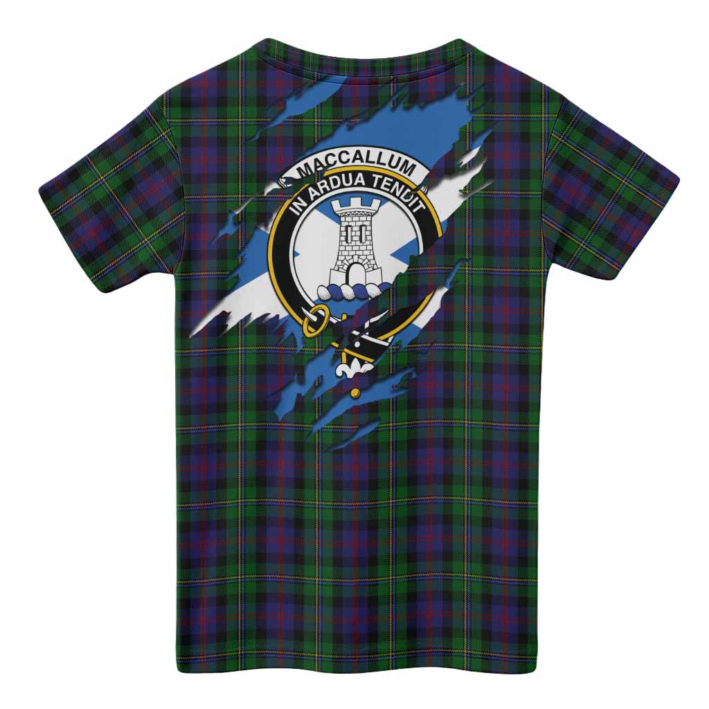 MacCallum (McCallum) Clan Crest In Me Tartan Kid T-shirt Scotland Flag Style