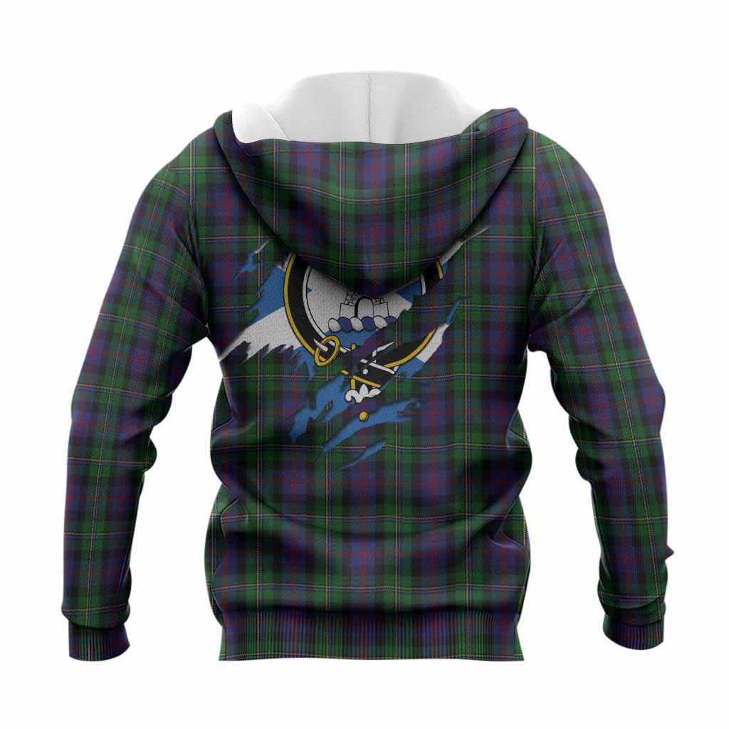 MacCallum (McCallum) Clan Crest In Me Tartan Knitted Hoodie Scotland Flag Style
